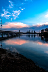 Obraz premium sunset over the river