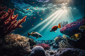 coral reef and fishes