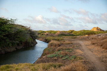 landscape with river and clouds