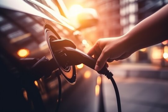 Electric car charging station, generative AI