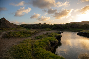 sunset on the river