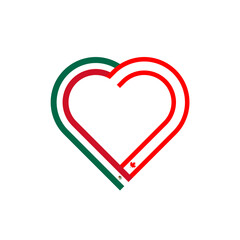 unity concept. heart ribbon icon of mexico and canada flags. PNG