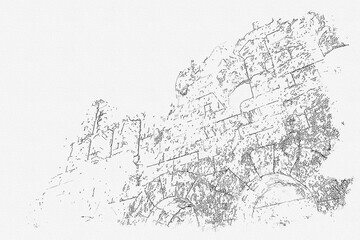 Sketch drawing picture Ancient in Acropolis Greece, Athnes.