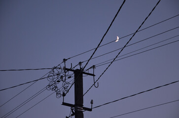 power lines and wires in the sky