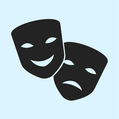 Symbol carnival mask. Vector icon with masks isolated.