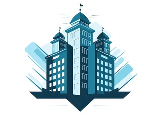 Fototapeta premium Building logo ideas design illustration on background. Generative Ai.