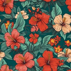 Seamless Hibiscus pattern
