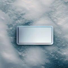 blank label-winter - on top view ice snow background with Generative AI