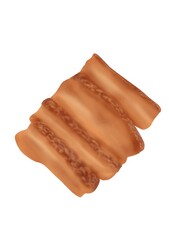 crispy pork painting white background , Drawing style 