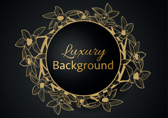 Elegant banner with intricate, parallel golden lines on a dark background. Vector pattern, abstract geometric.