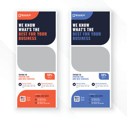 Modern clean minimal flat color display exhibition business roll up banner standee signage design