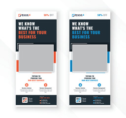 Modern clean minimal flat color display exhibition business roll up banner standee signage design