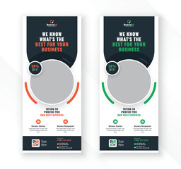 Modern clean minimal flat color display exhibition business roll up banner standee signage design