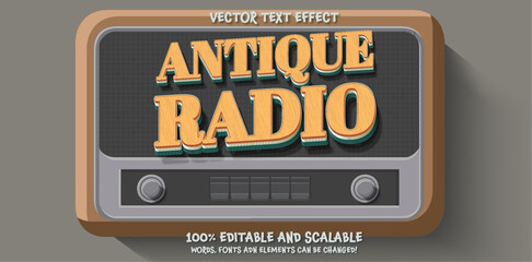 Antique Radio editable text style effect