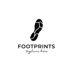 Minimalist foot prints logo design, vector illustration