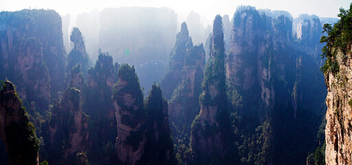 Panoramic of Zhangjiajie National Forest Park, China