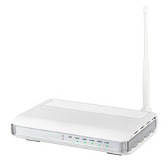 Wireless router isolated on transparent background