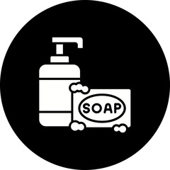 Soap Glyph Inverted Icon