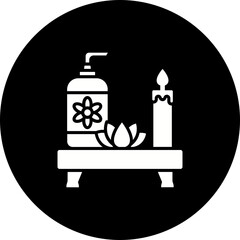 Spa And Relax Glyph Inverted Icon