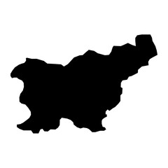 Vector Illustration of the Black Map of Slovenia on White Background