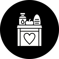 Food Donation Glyph Inverted Icon