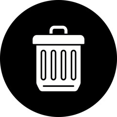 Waste Bin Glyph Inverted Icon