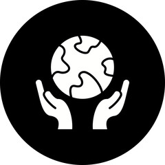 Earth Glyph Inverted Icon