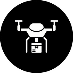 Drone Delivery Glyph Inverted Icon