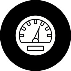 Speedometer Glyph Inverted Icon