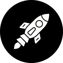 Rocket Glyph Inverted Icon