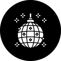 Disco Ball Glyph Inverted Icon
