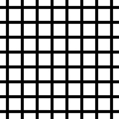 A Vector seamless pattern of black abstract geometric shapes and grid isolated on a white background