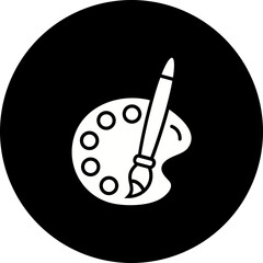 Color Palette Glyph Inverted Icon