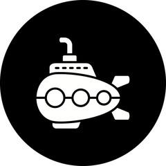 Submarine Glyph Inverted Icon