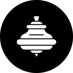 Spinning Top Glyph Inverted Icon