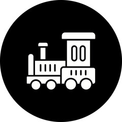 Toy Train Glyph Inverted Icon