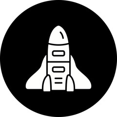 Rocket Glyph Inverted Icon