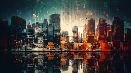 A modern collage of Metropolis dreams. Generative AI