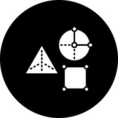 Geometrical Shapes Glyph Inverted Icon