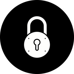 Lock Glyph Inverted Icon