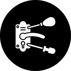 Lock Repair Glyph Inverted Icon