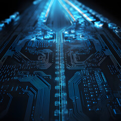 Mainboard wiht blue traffic onh the lanes