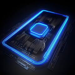 Mainboard wiht blue traffic onh the lanes