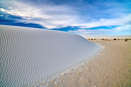 Full frame shot of white sandat White Sands National Park, New Mexico.