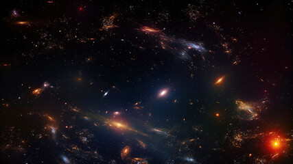 Fototapeta na wymiar Cosmic Panorama: A Vast and Infinite View of Galaxies in the Universe, Generative AI