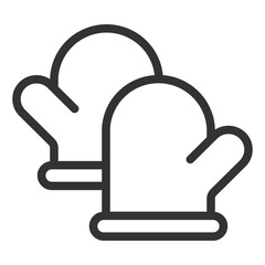 Kitchen mittens - icon, illustration on white background, outline style