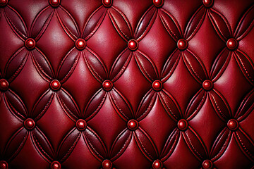 Naklejka premium Red leather, carriage coupler with buttons. Generative AI