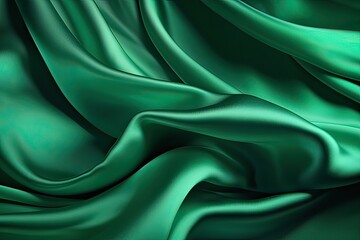 Obraz premium Smooth elegant green silk or satin texture can use as background. Generative Ai.