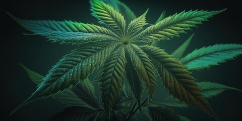 Cannabis Leaf Background Generative AI