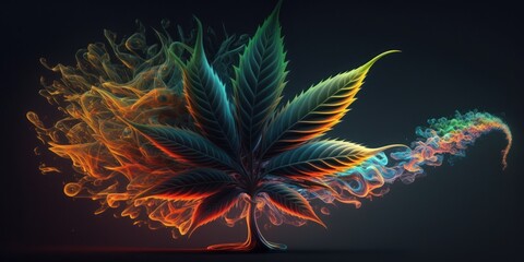 Cannabis Leaf Background Generative AI